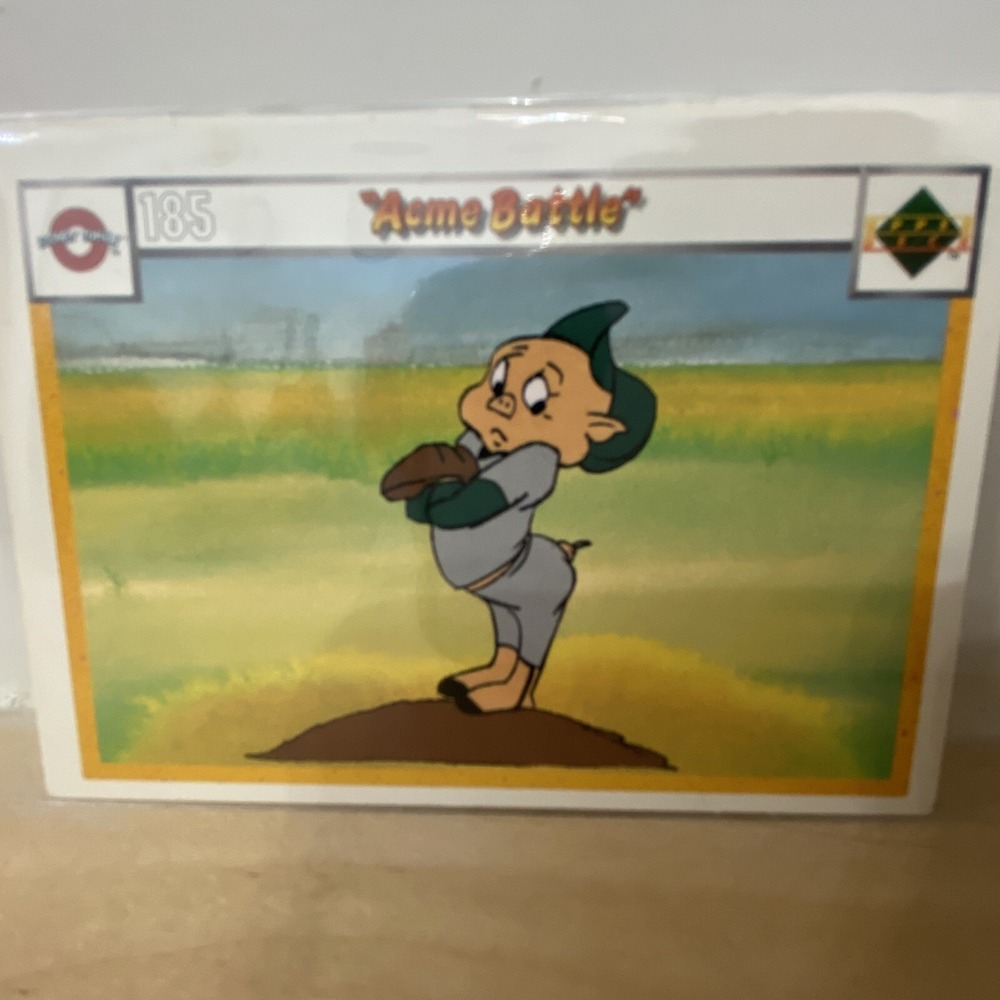 1990 Upper Deck Looney Tunes Comic Ball #185 & 194 ACME BATTLE Porky Double Side